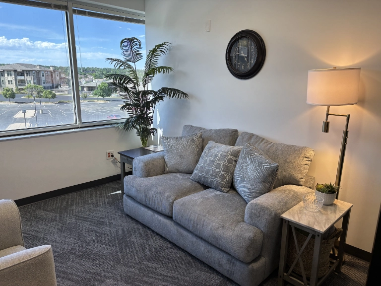 Private therapy room at Find Your Relationship in Littleton, Colorado with natural light