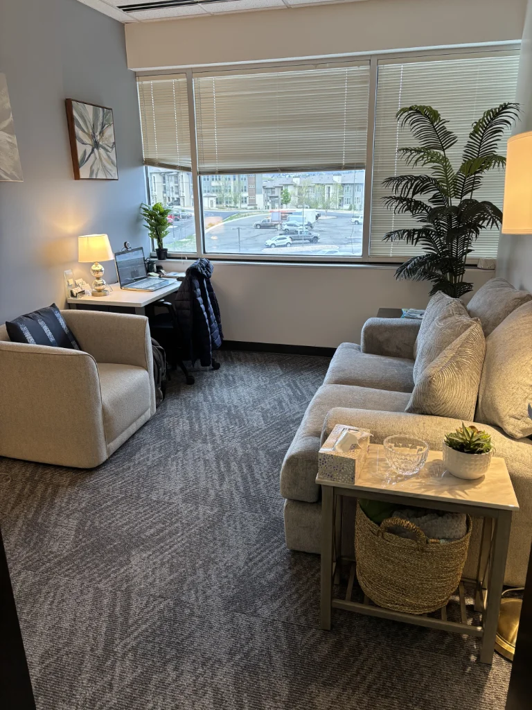 Therapy office with Ramiro Castano's credentials on display
